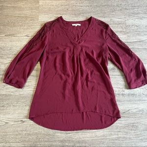 ❤️Maroon lacy blouse